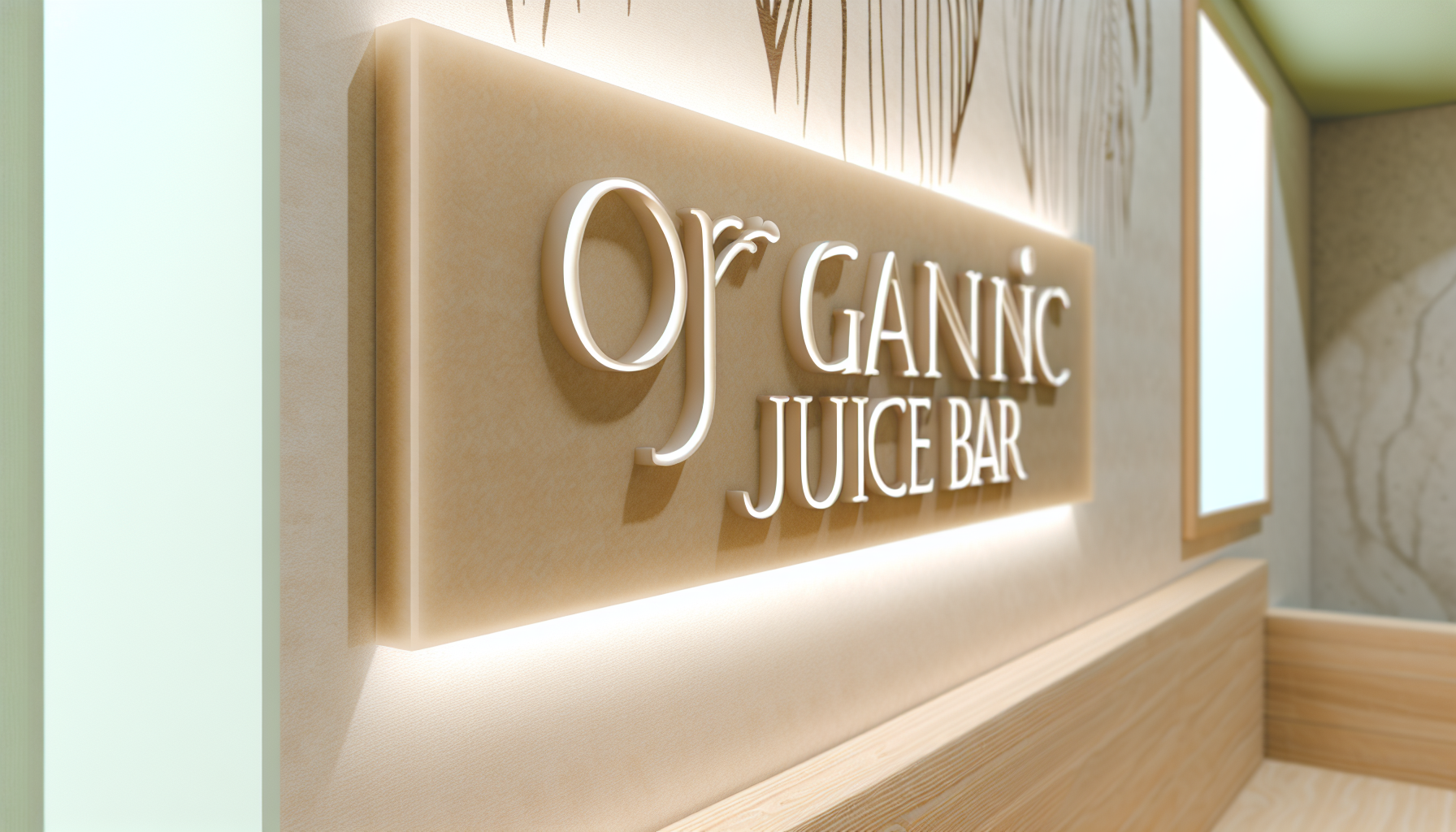 AFCultures creates standout custom signs for Organic Juice Bars in California, combining premium materials, elegant design, and expert illumination.