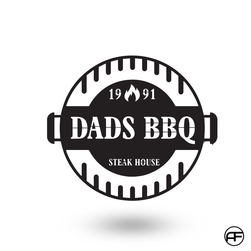 Dad's Barbecue Smokehouse and Grill Personalized Metal Signs