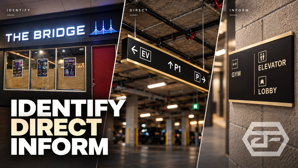 Examples of identification directional and informational business signs