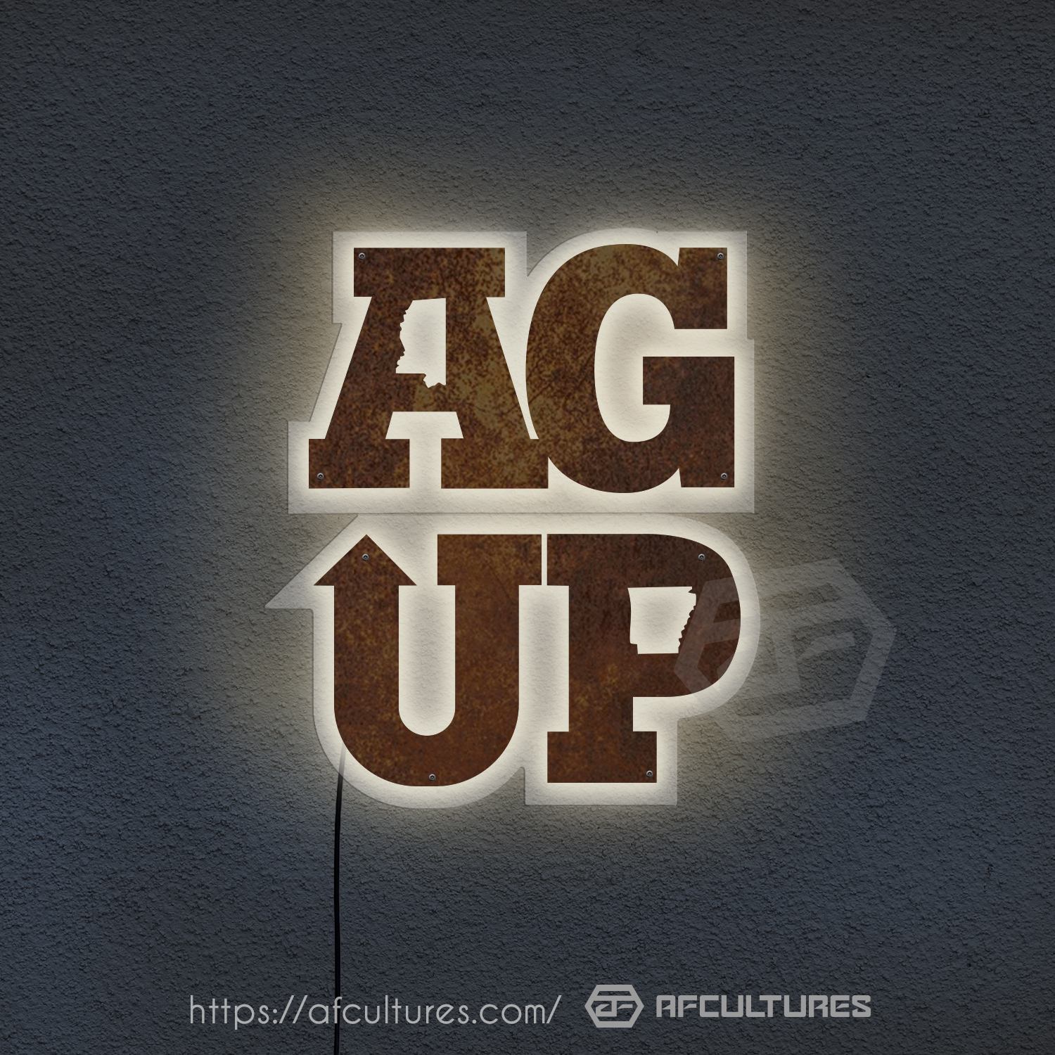 ag up agriculture metal signs displayed on wall