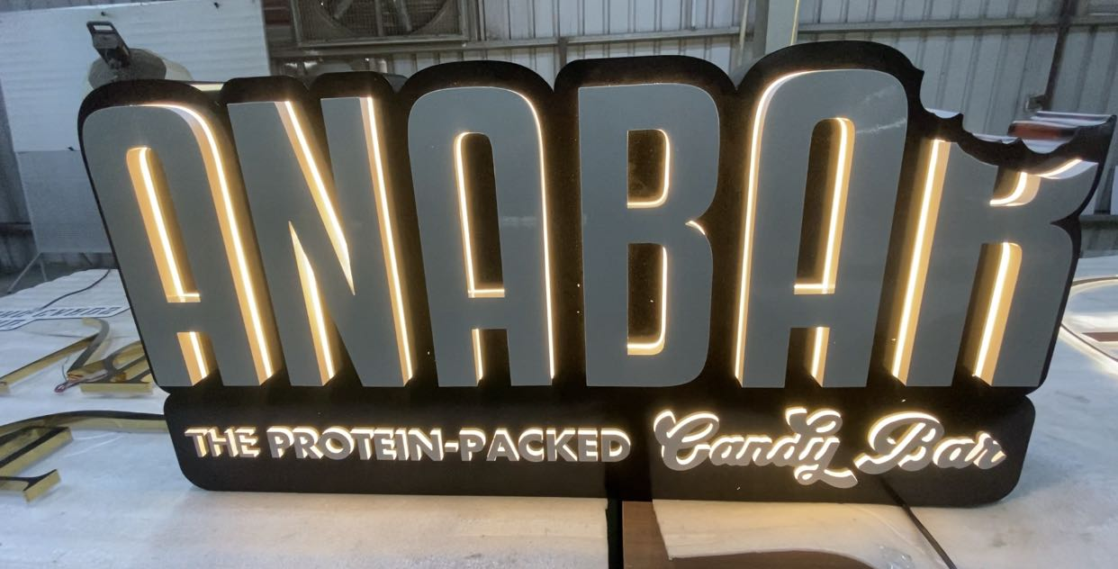 anabar retail storefront with custom 3d signage