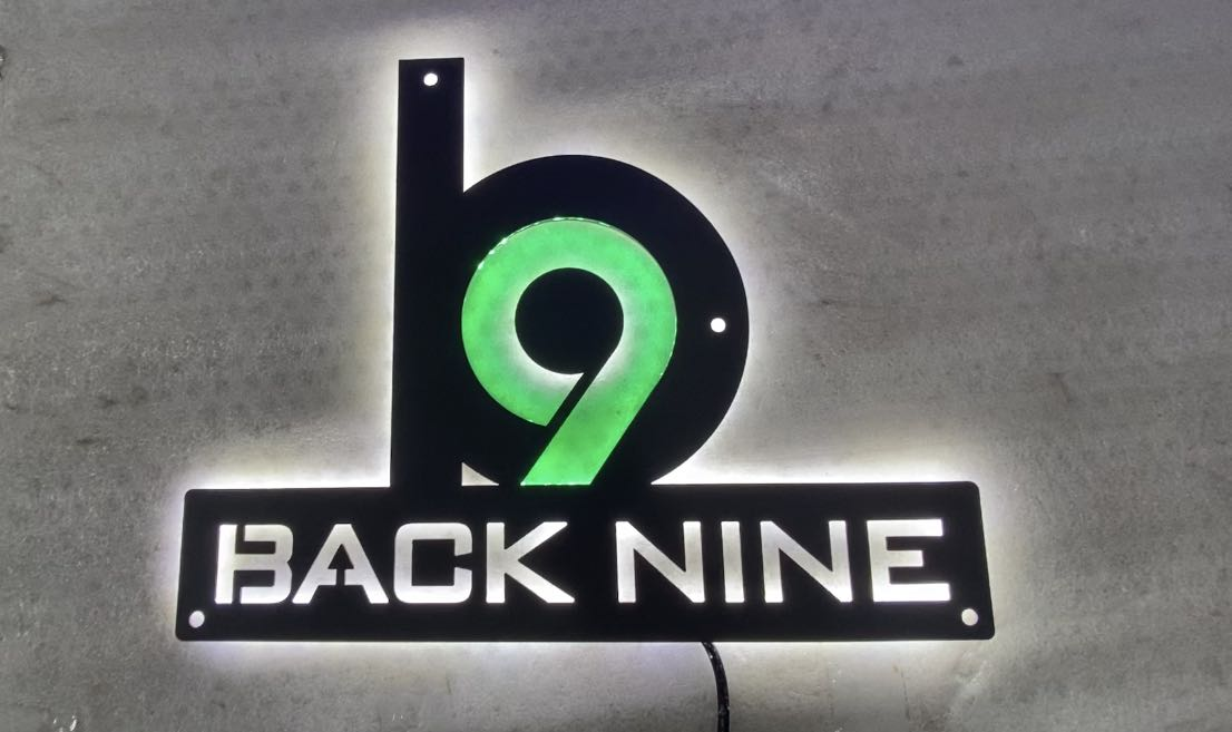 back nine metal signs for personal services golf branding
