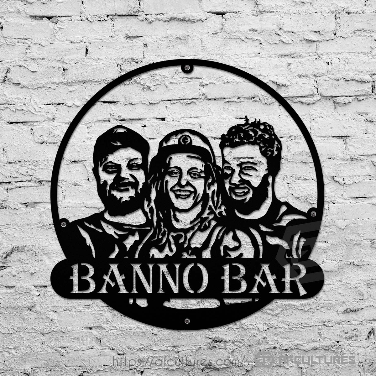 banno bar restaurant and bar custom metal sign