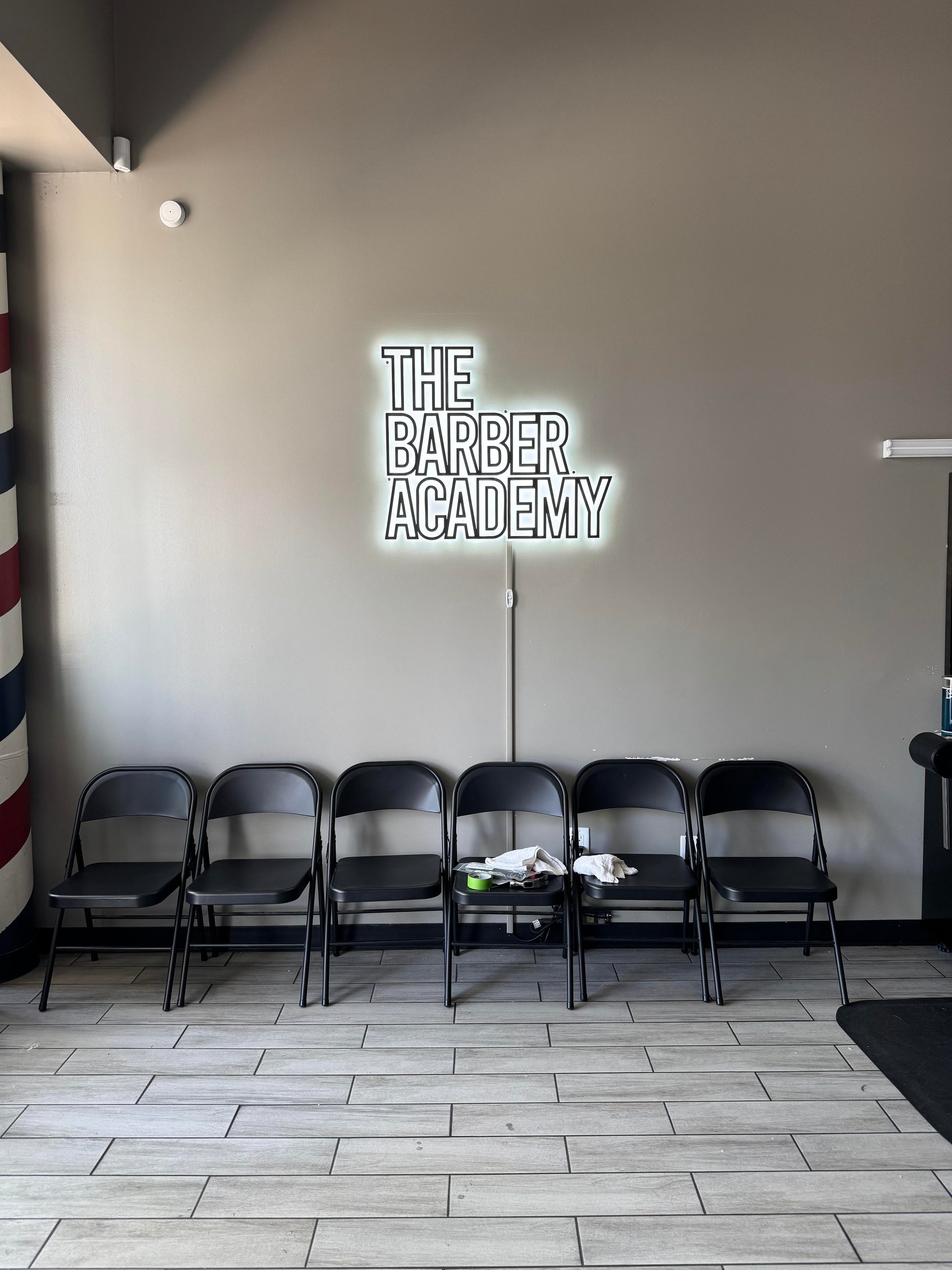 barber academy healthcare and metal signs display