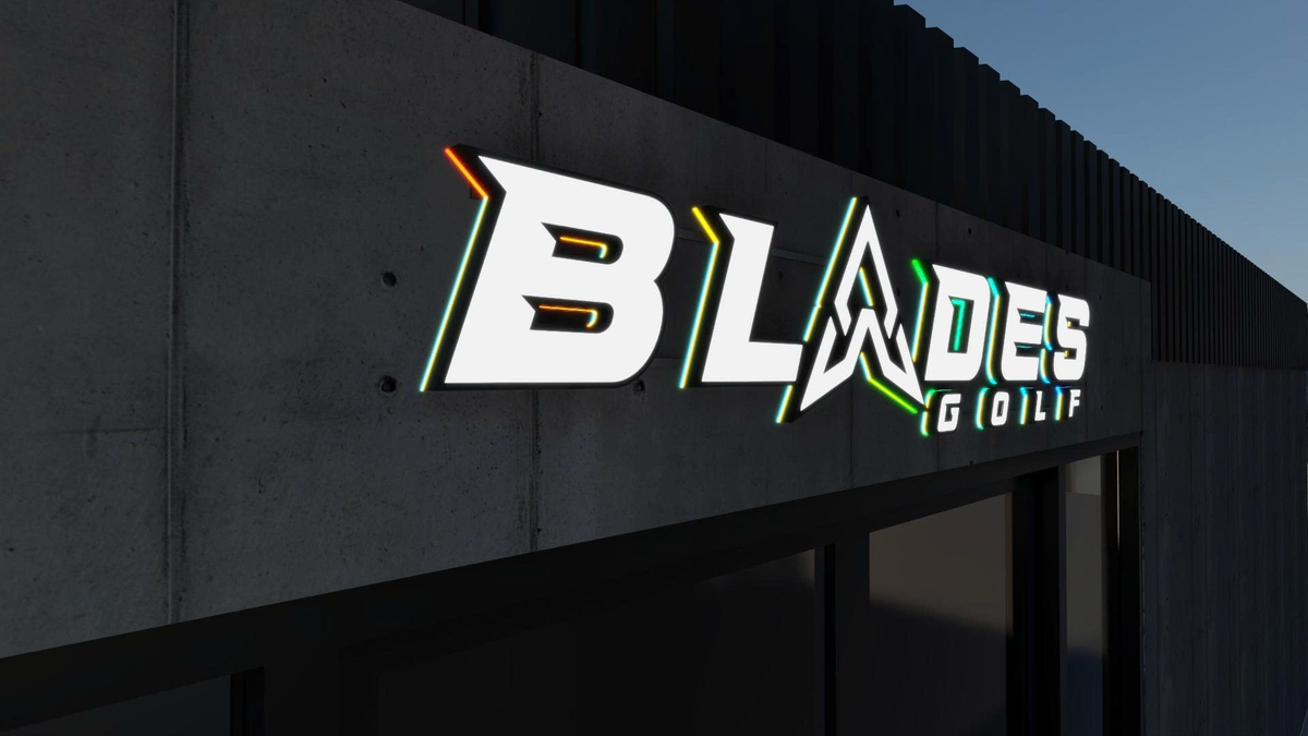 custom 3d signs for blades golf in arts and entertainment industry