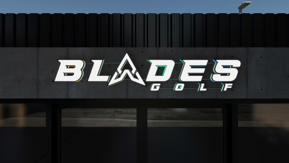 custom 3d sign for blades golf arts and entertainment business