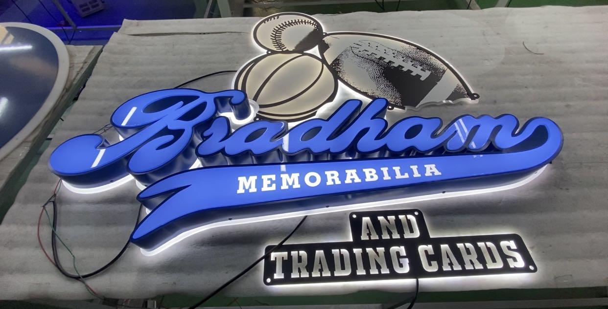 bradham memorabilia and trading cards retail store 3d signs display