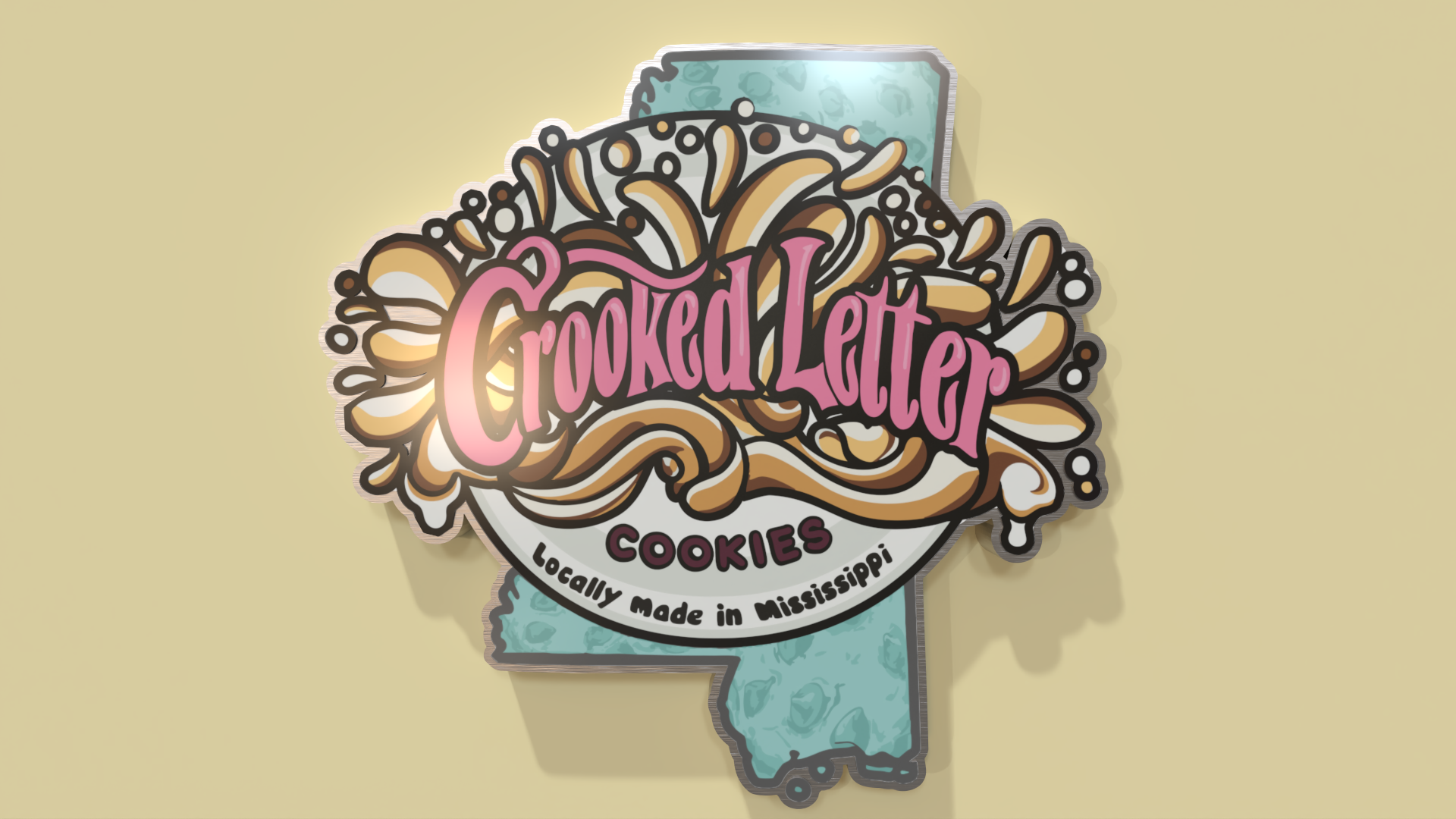crooked letters restaurant and bar 3d sign exterior