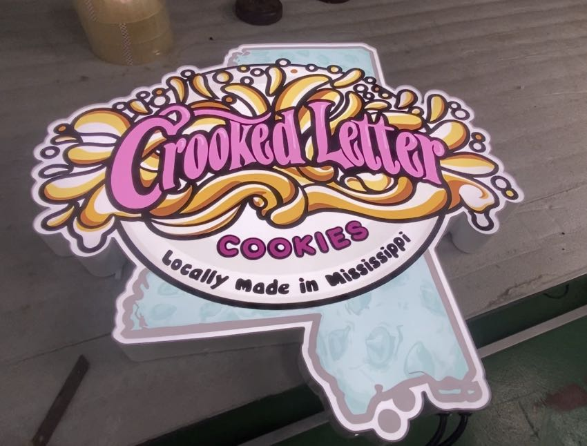 crooked letters restaurant and bar 3d signage