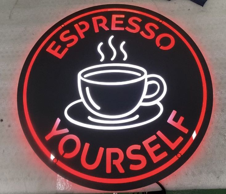 espresso yourself coffee bar interior with specialty drinks