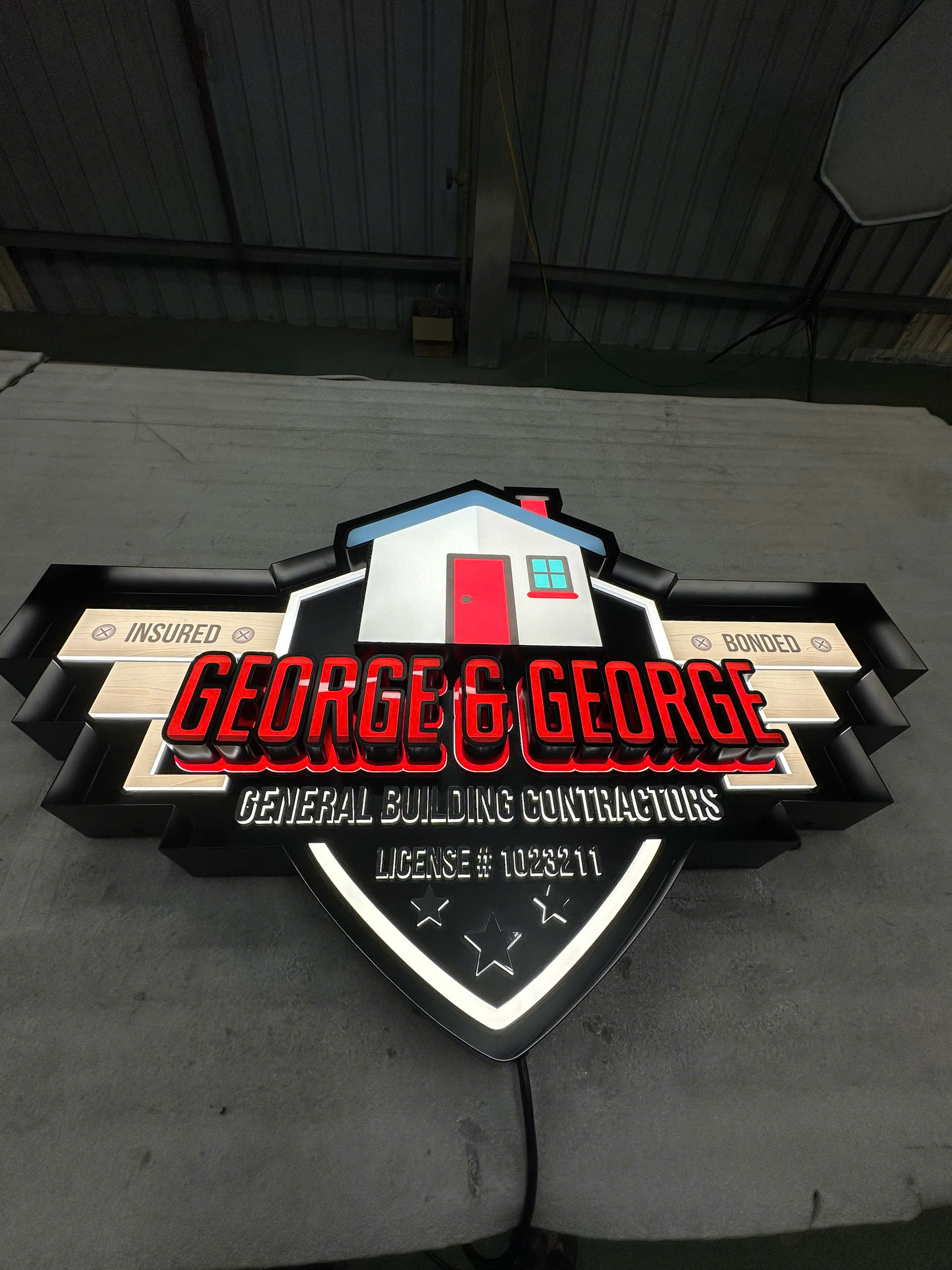3d construction sign for george and george gbc