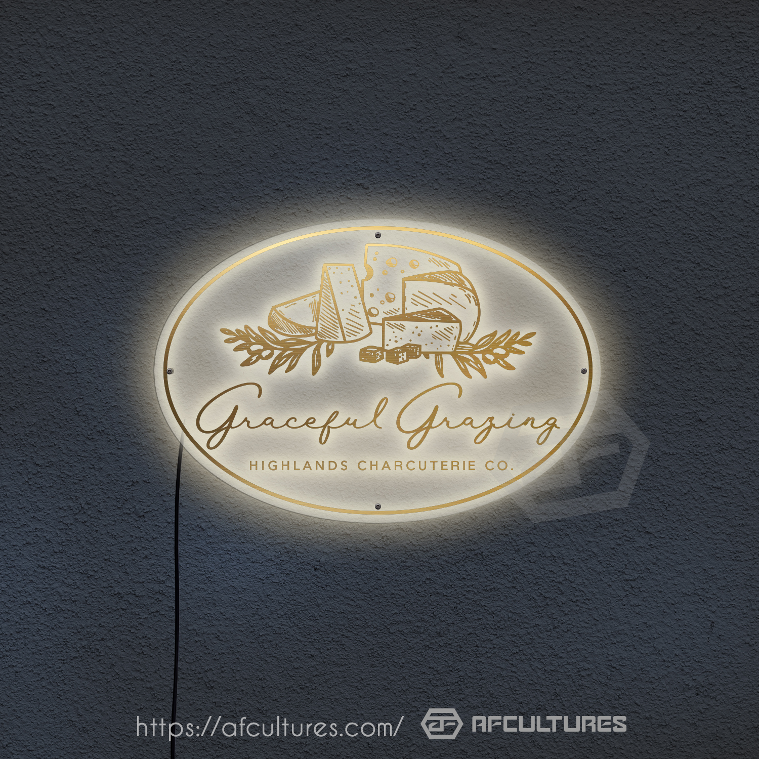 highlands charcuterie co retail metal sign from graceful grazing