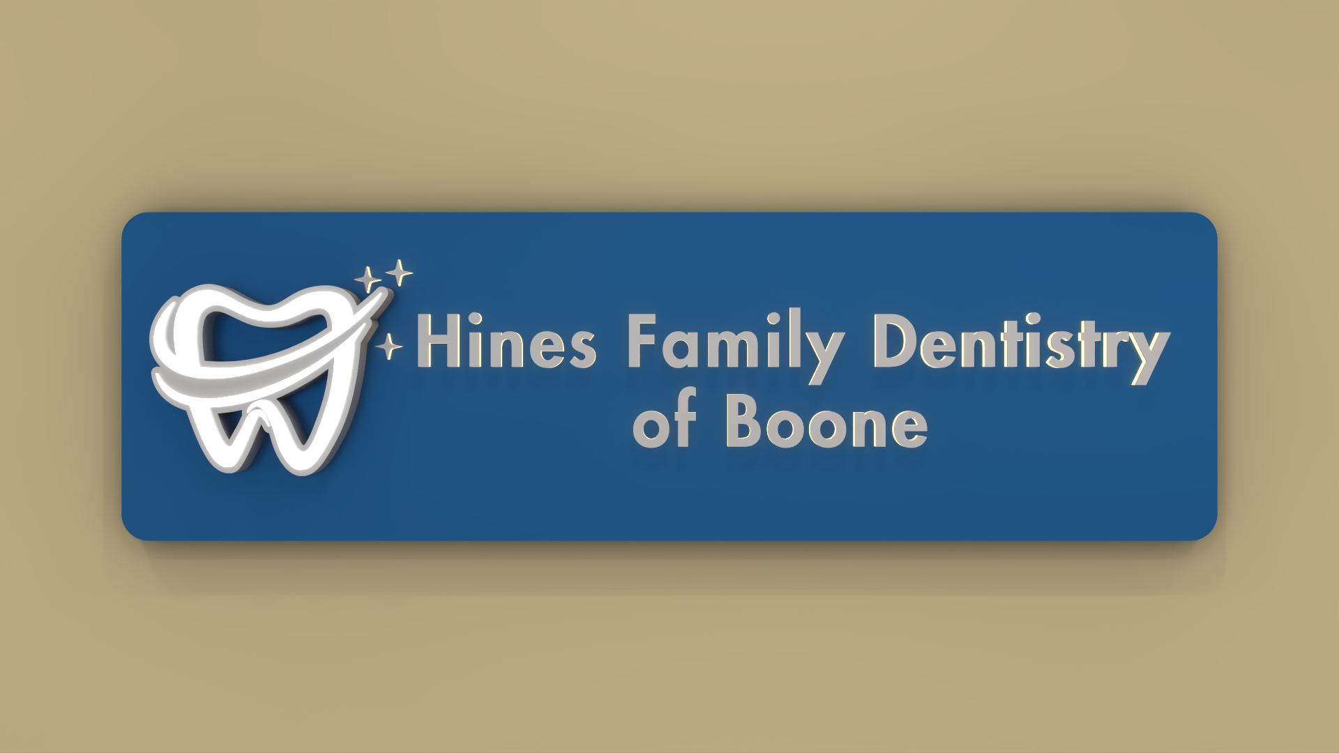 3d exterior signage at hines family dentistry of boone healthcare facility