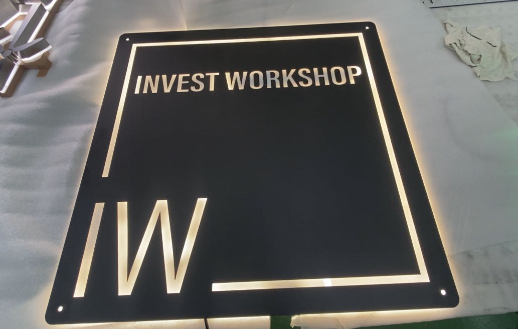 invest workshop finance and insurance metal signs for business branding