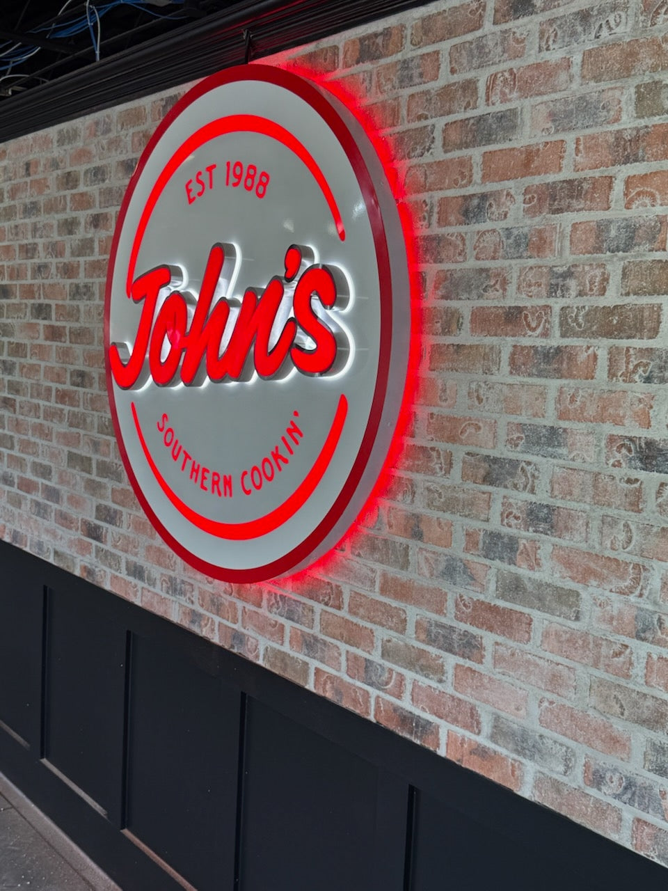 johns southern cooking restaurant and bar 3d sign