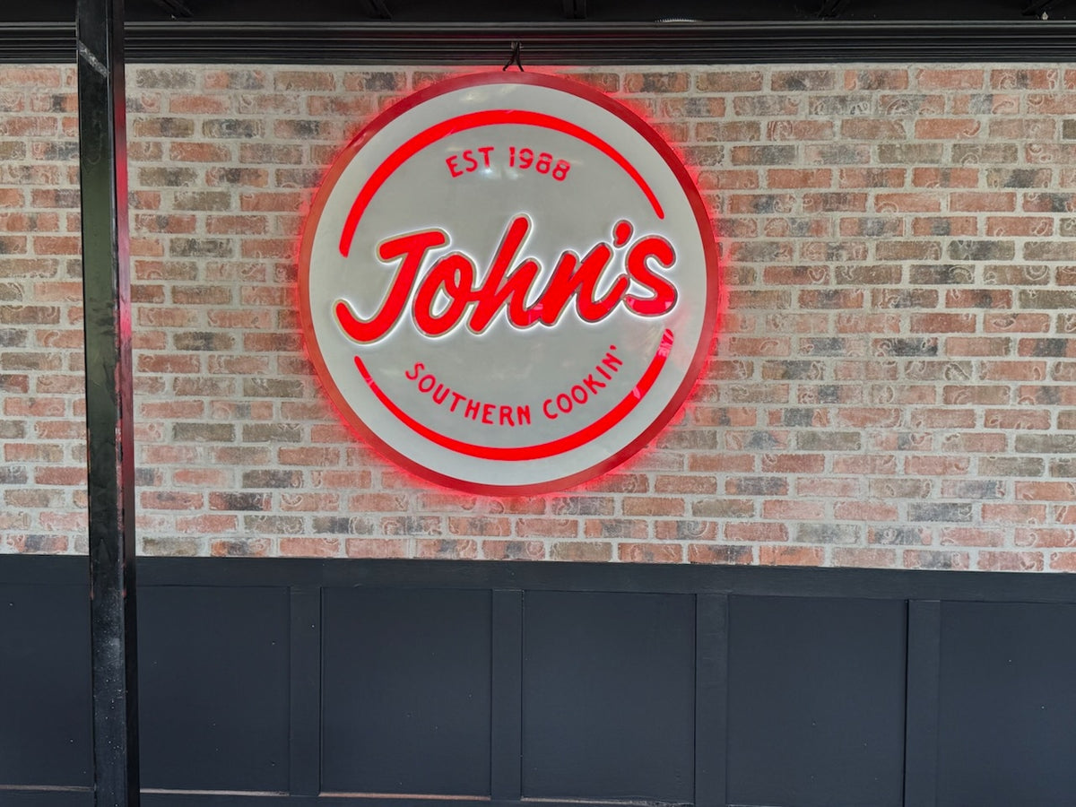 johns southern cooking restaurant and bar 3d exterior sign