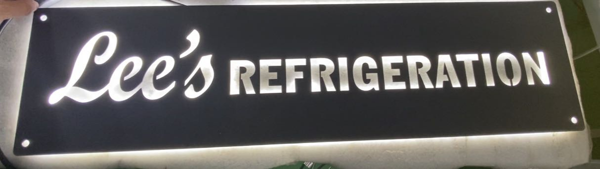 metal signs for lees refrigeration and hvac services