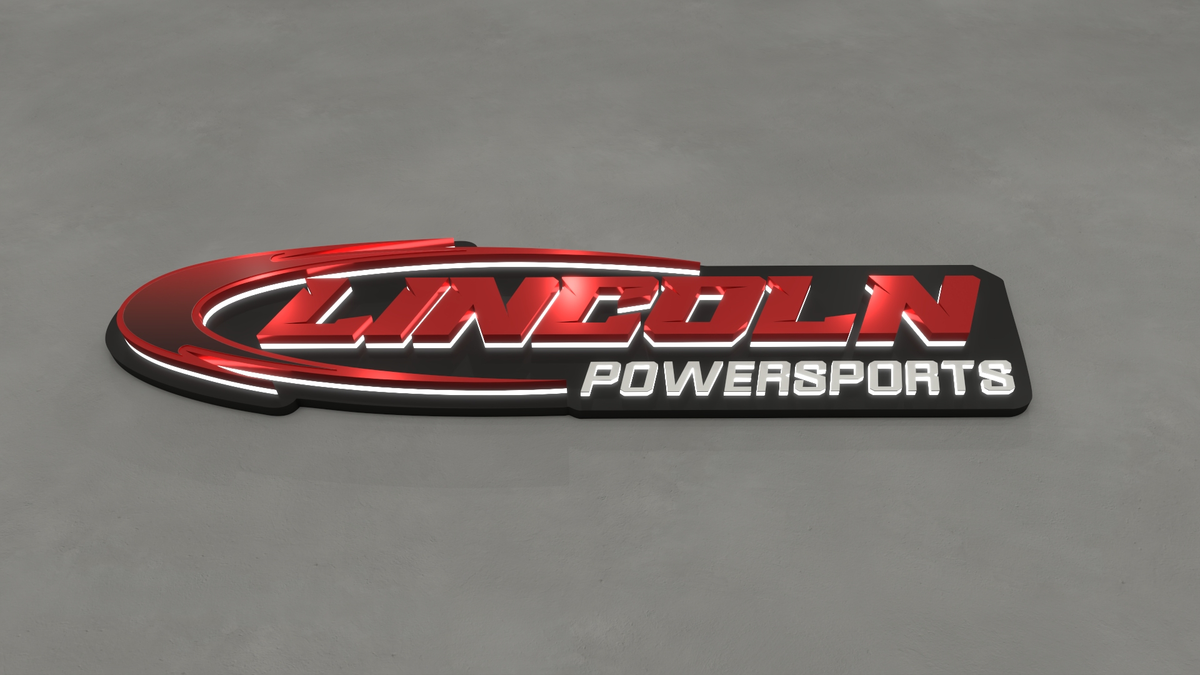 lincoln power sports retail storefront with 3d signs