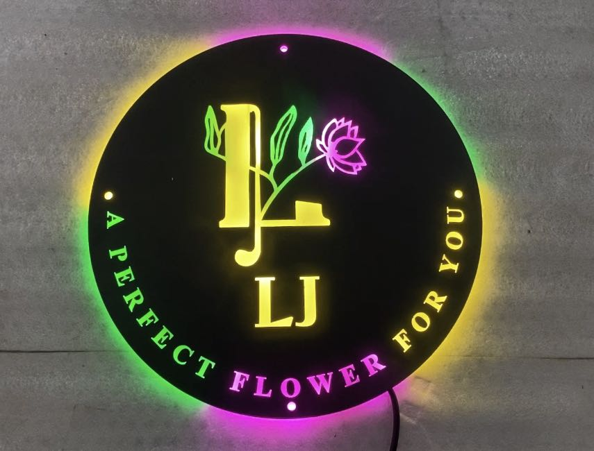 lj flower retail metal signs for storefront decoration