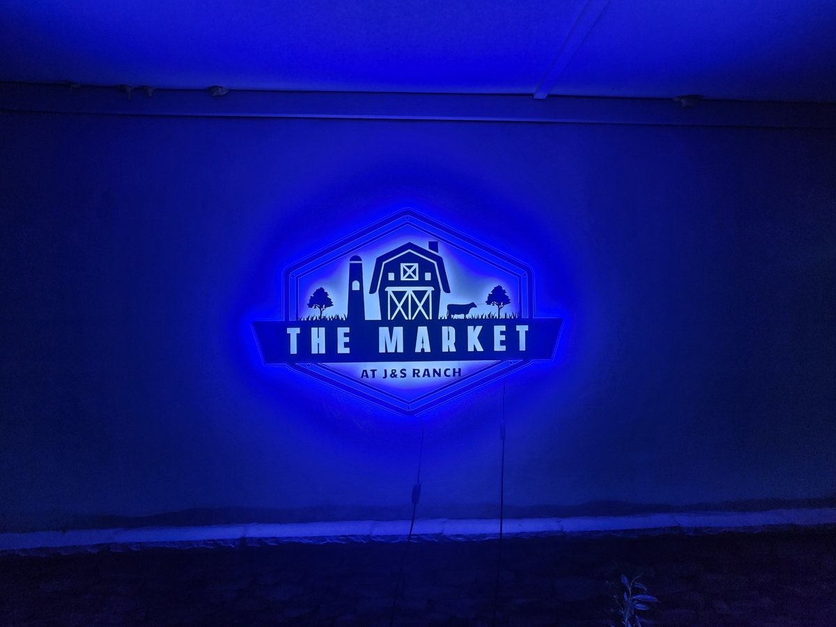 agriculture and metal signs at the market at js ranch