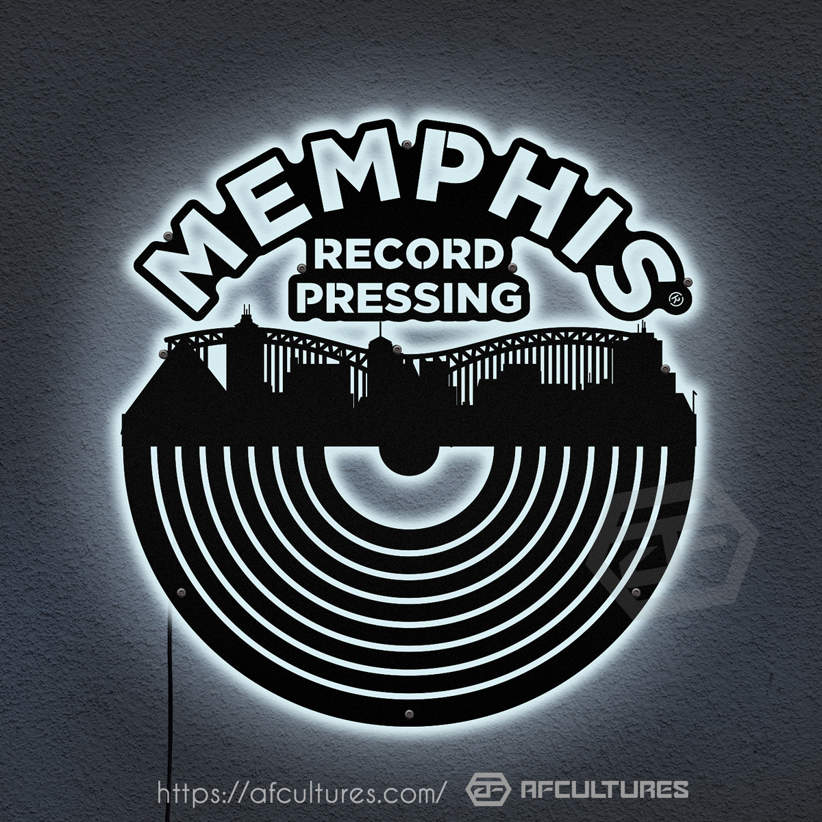 memphis record pressing metal signs for arts and entertainment