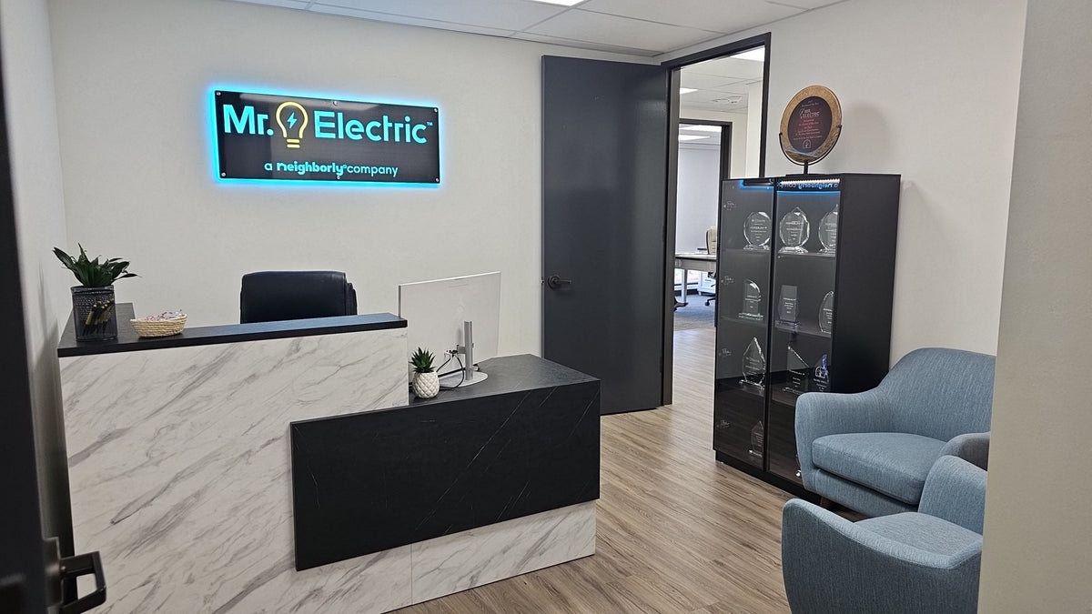 mr electric metal sign for personal services on business property