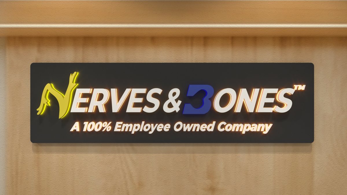 3d signs for nerves and bones healthcare branding