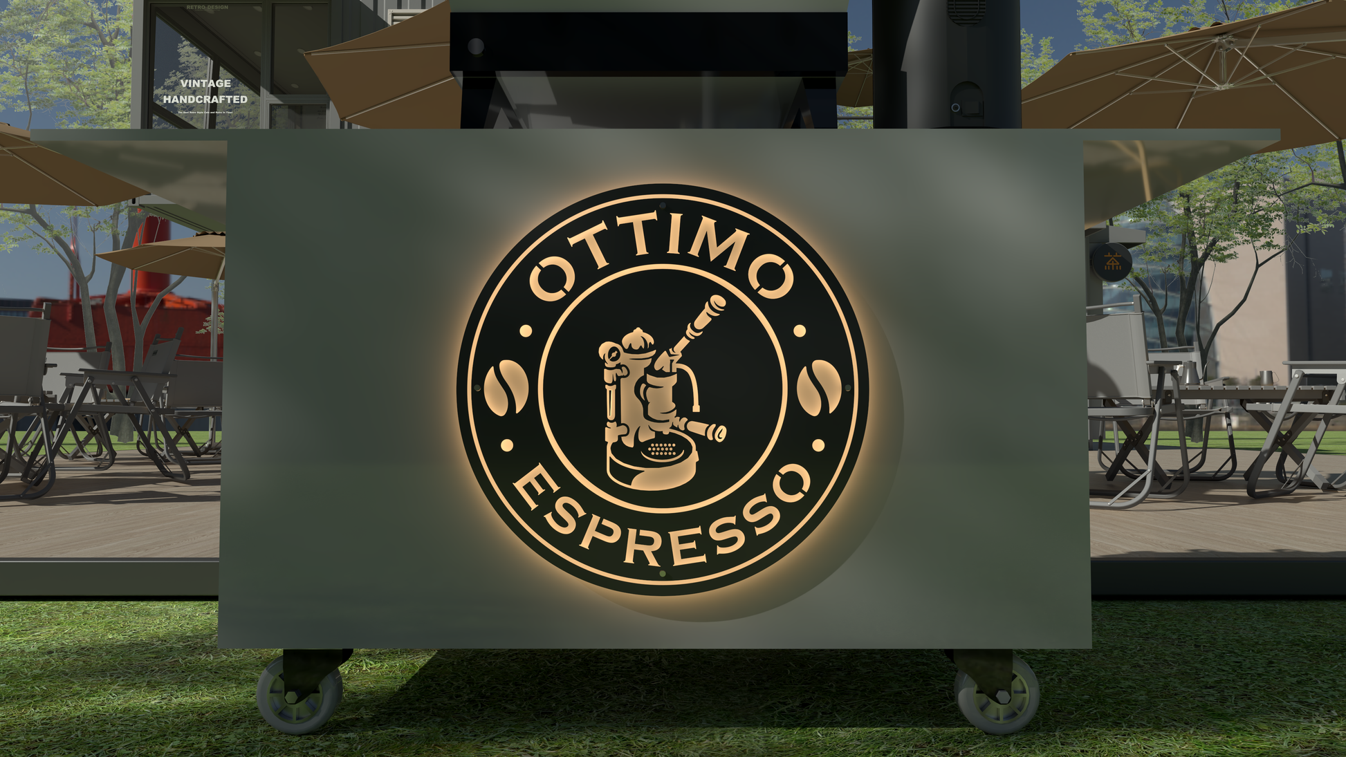 optimo espresso coffee bar metal sign for restaurants and bars