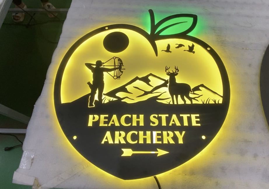 peach state archery education and metal signs display