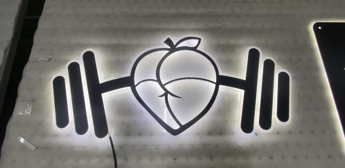 peachbody studios podcast with custom metal signs