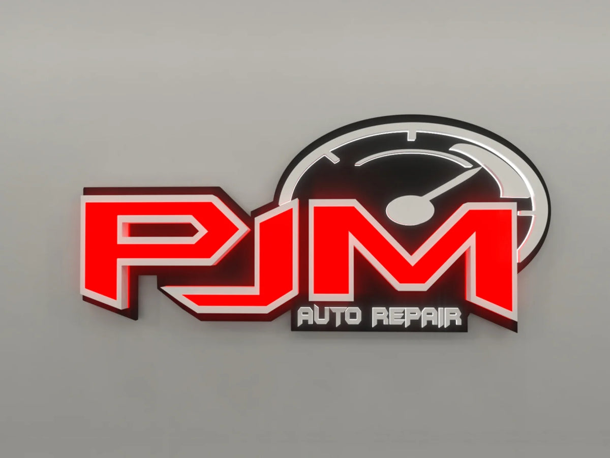 Pjm Lettering Branded Custom Signs for PJM Auto Repair | AFCultures Sign Solutions