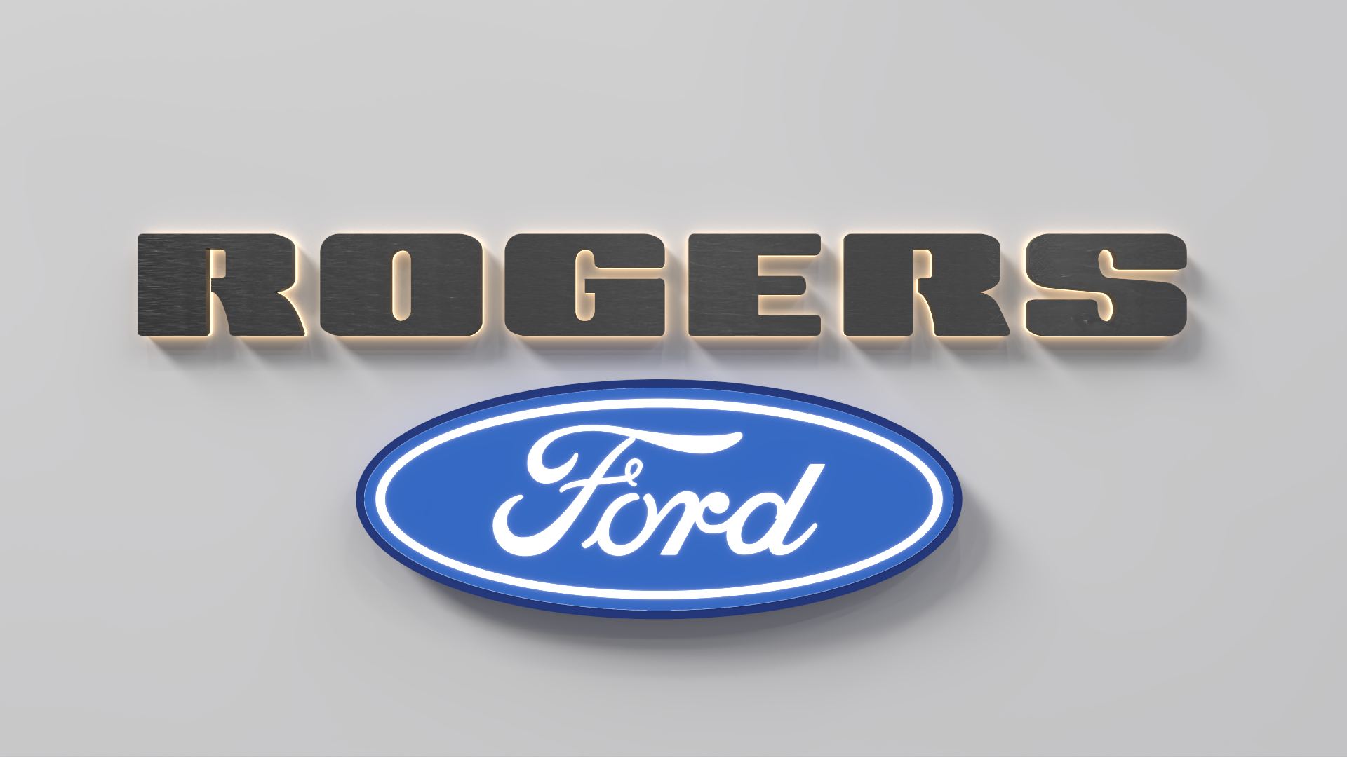rogers ford retail location with custom 3d signage