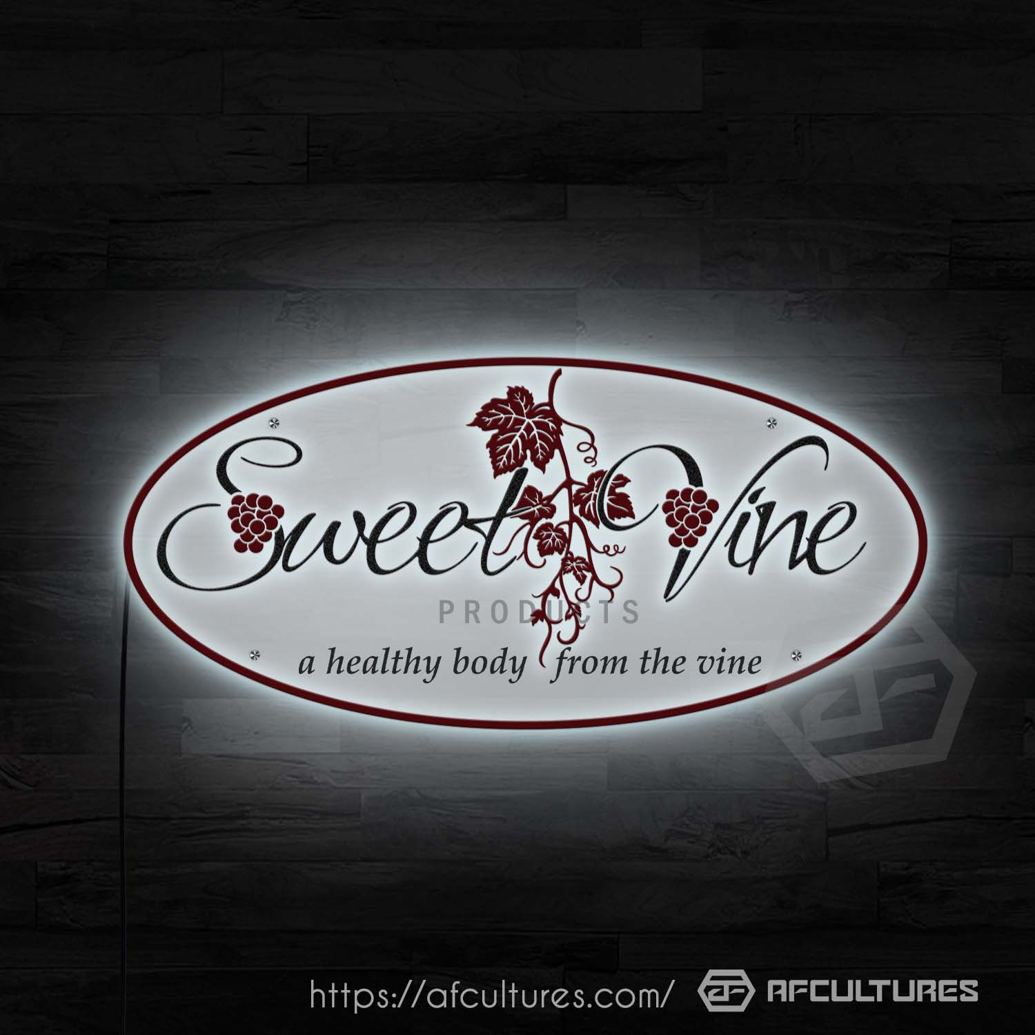 led neon flex sign at sweet vine restaurant and bar