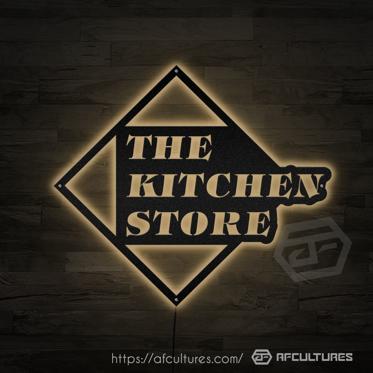 metal signs display in the kitchen store retail showroom