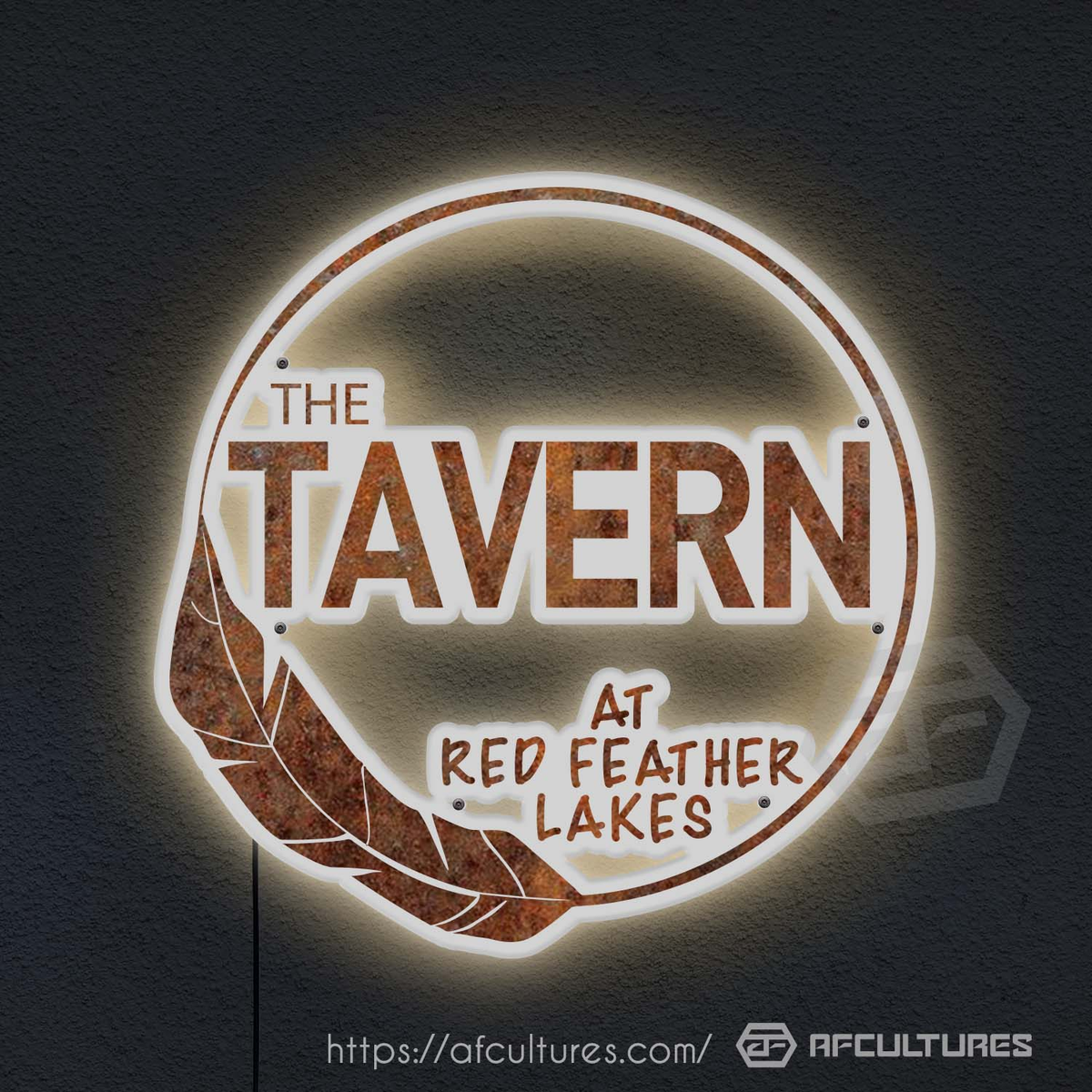 metal sign for the tavern at red feather lakes restaurant and bar