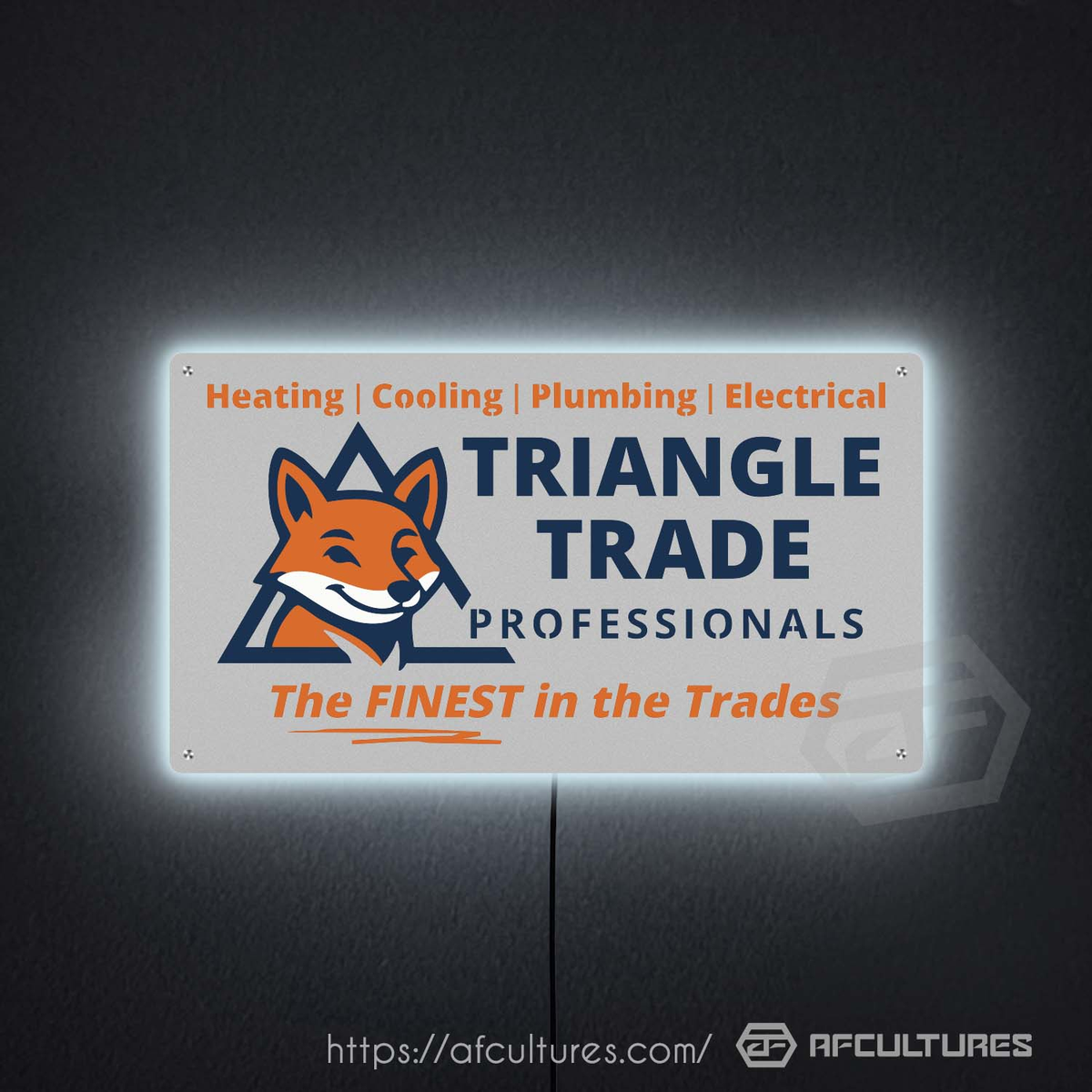 custom metal hvac sign by triangle trade professionals