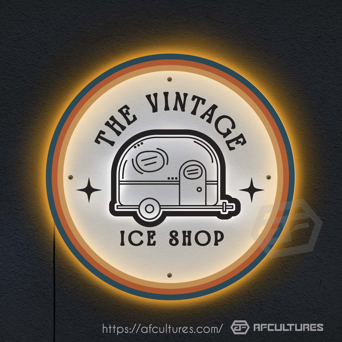 vintage ice shop metal sign for restaurants and bars
