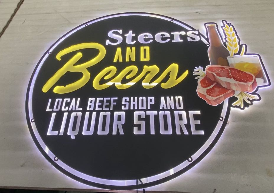 warner beef genetics retail metal signs