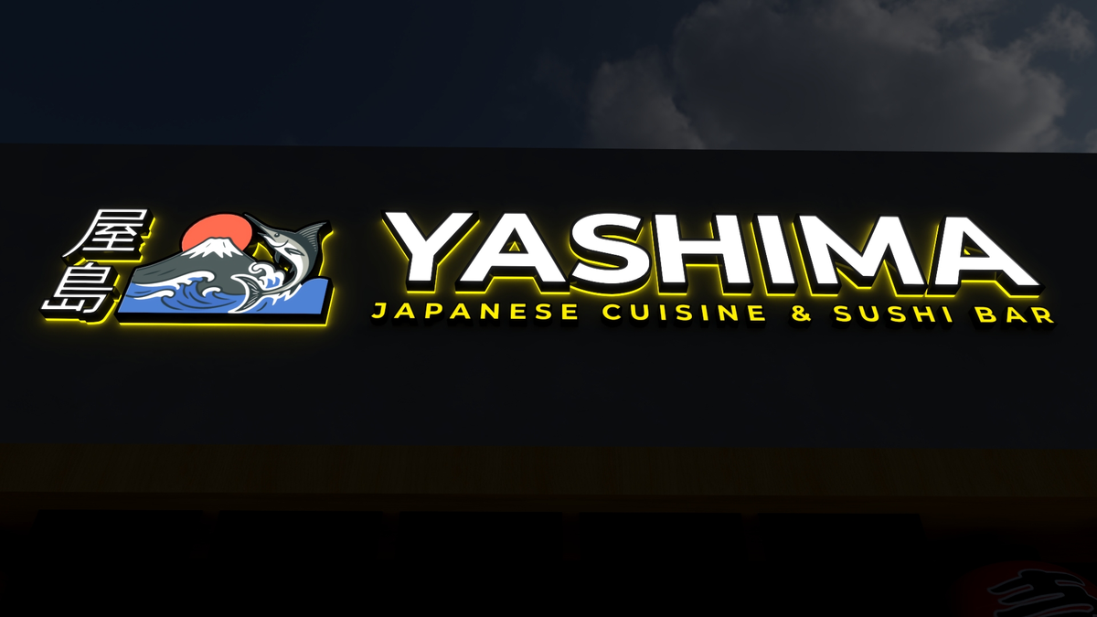 3d restaurant and bar signage by yashima