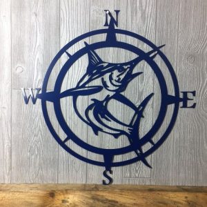 Blue Compass Wooden Wall Art Sold by at Home