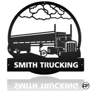 Personalized Semi Truck Sign 18 Wheeler Trucking Custom Metal Sign