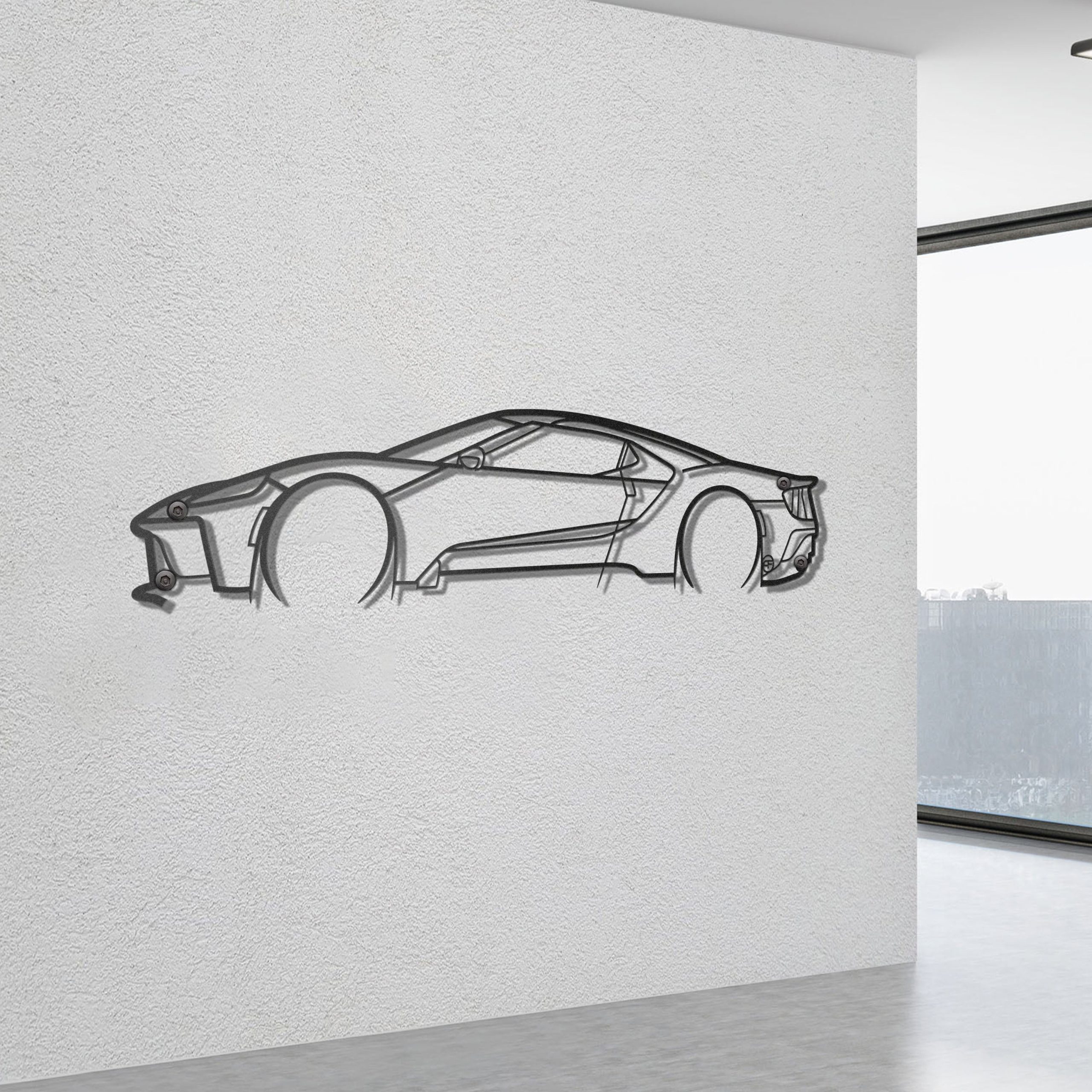 Ford GT Supercar Silhouette Metal Line Art - Afcultures- Signage Making  Company