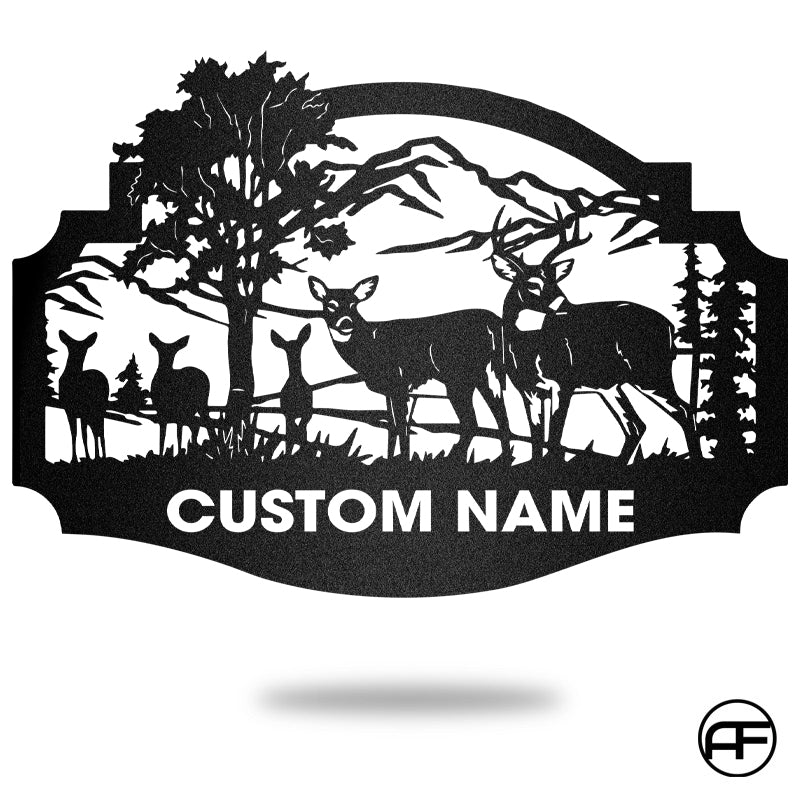 Deer Hunting and Fishing Afcultures Metal Wall Art, Metal Sign Outdoor Home  Decor Sale - Afcultures- Signage Making Company