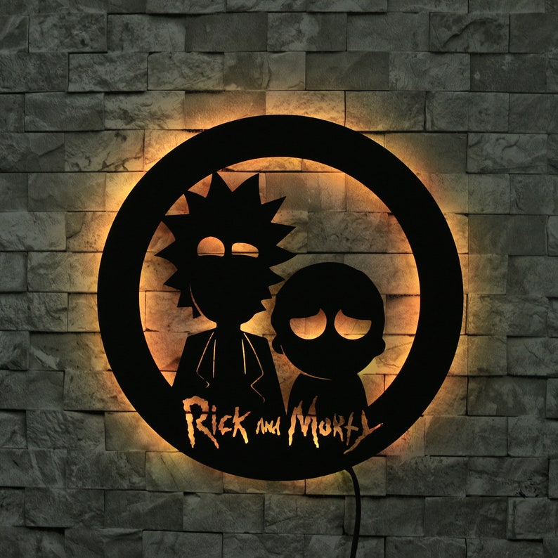 rick and morty light up sign